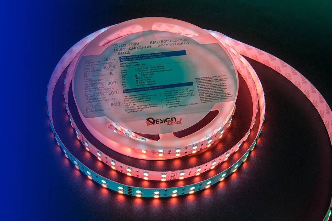 Лента светодиодная DesignLed DSG5120-24-RGB+W-33
