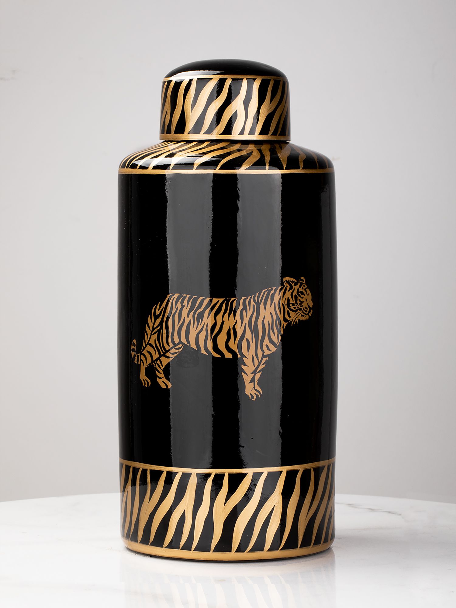 Ваза с крышкой Тигр Glasar 58-008