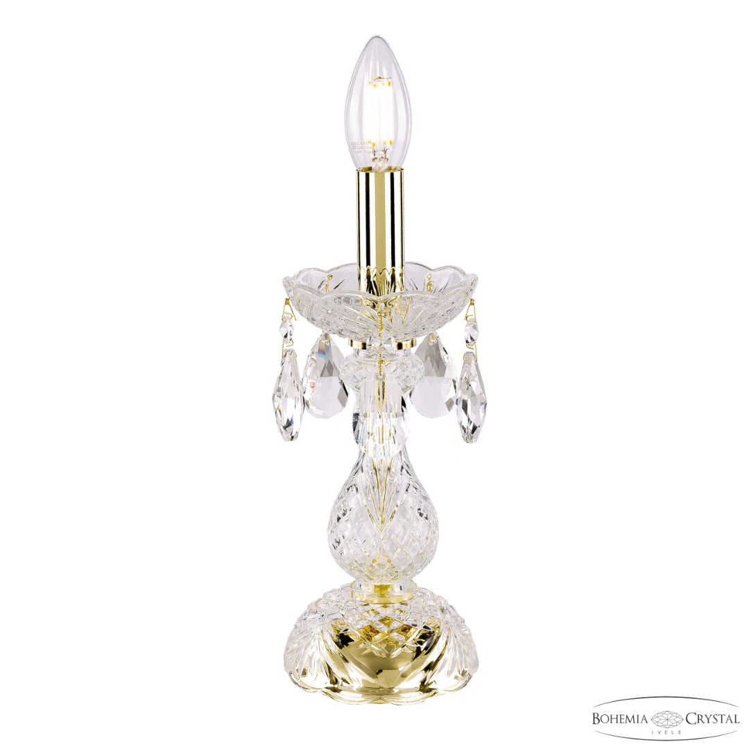 Настольная лампа с хрустальными подвесками 101L/1-27 G Bohemia Ivele Crystal
