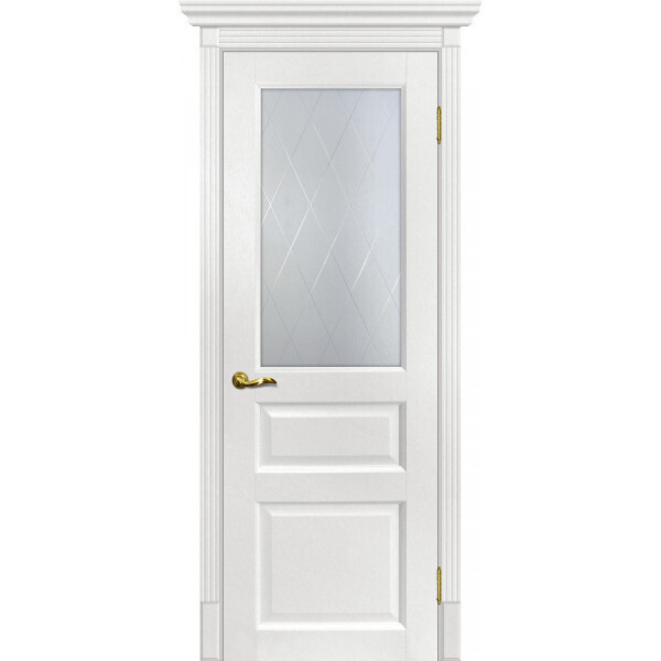 Межкомнатная дверь Graf Тоскана-2 Сатинат, контурный полимер б-цв. рис. Ромб Пломбир (2000 х 800)