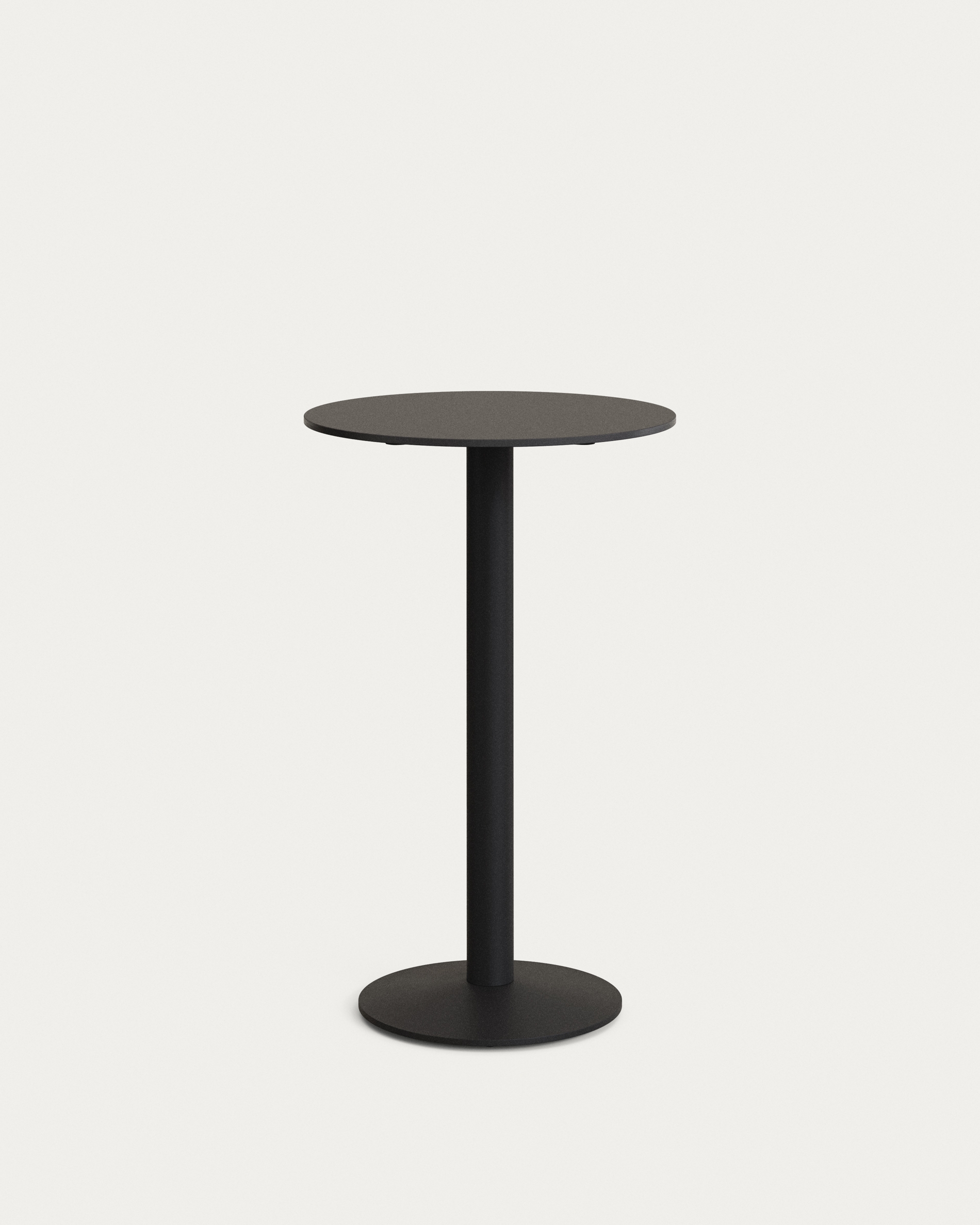 Esilda высокий круглый садовый стол черный с черной металлической основой Ø 60x96 см La Forma (ex Julia Grup)