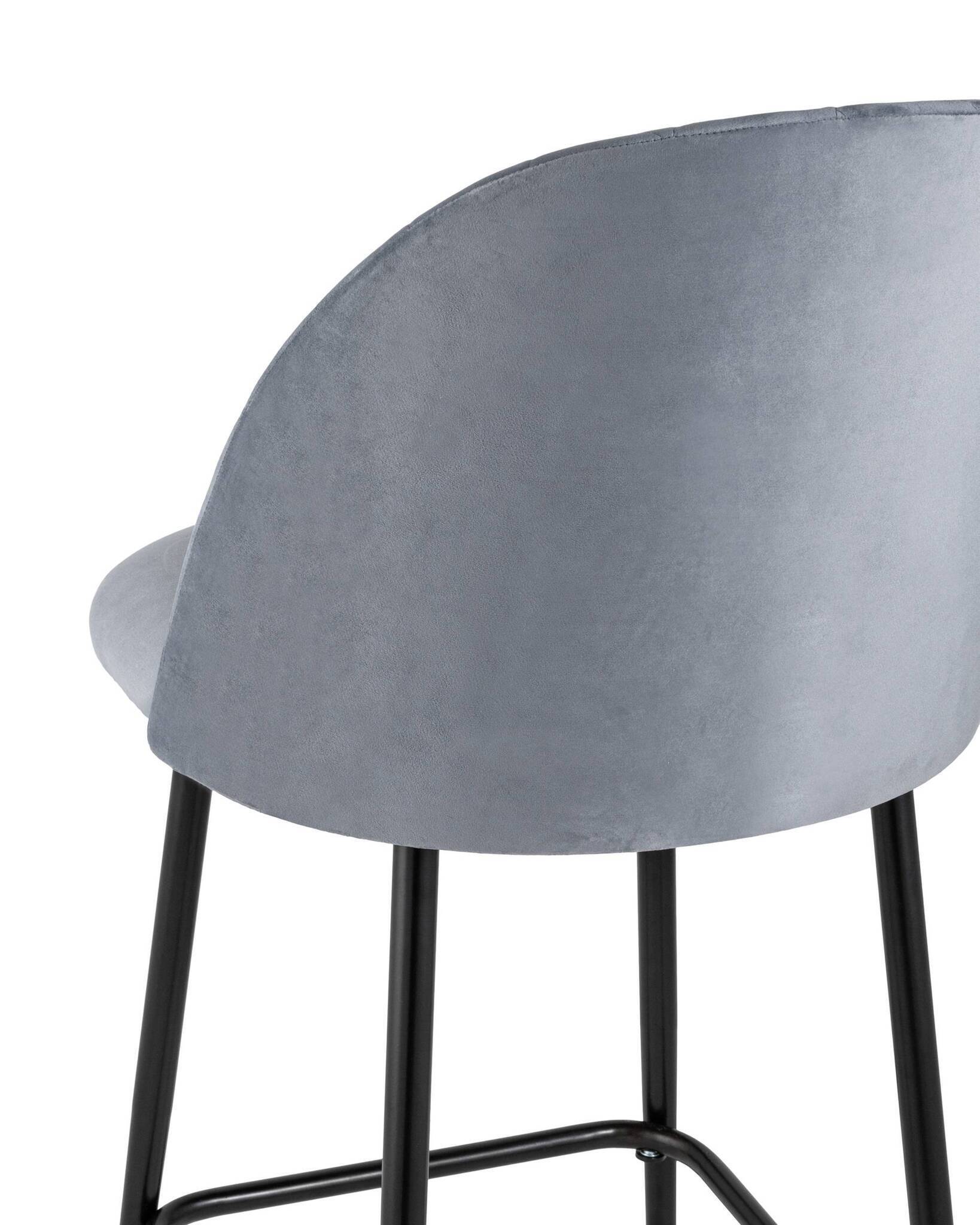 Стул полубарный Марсель велюр серый Stool Group