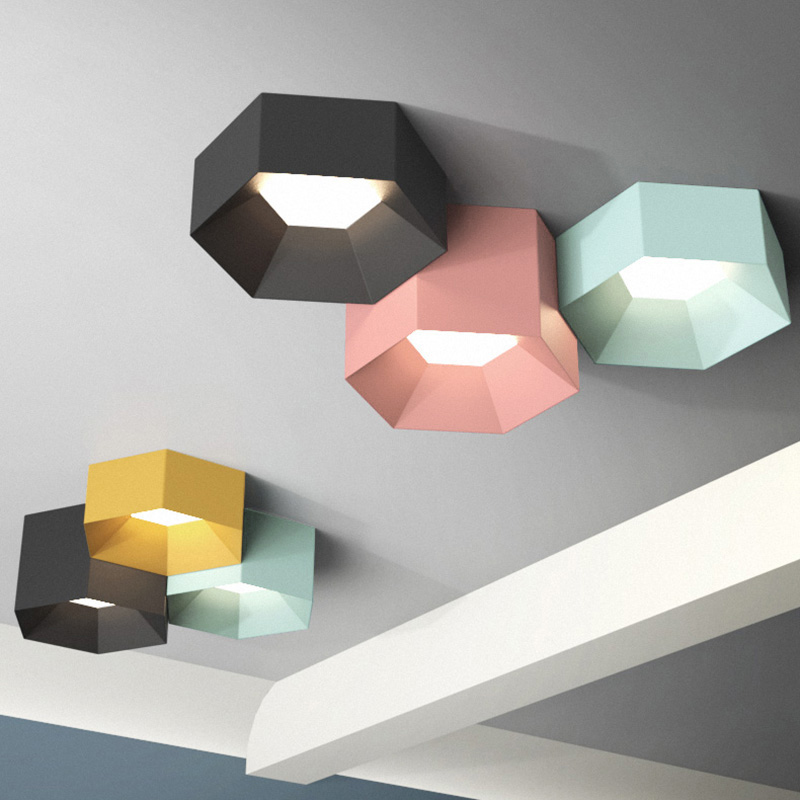 Потолочный светильник HEXAGON A H18 Light green by ImperiumLoft