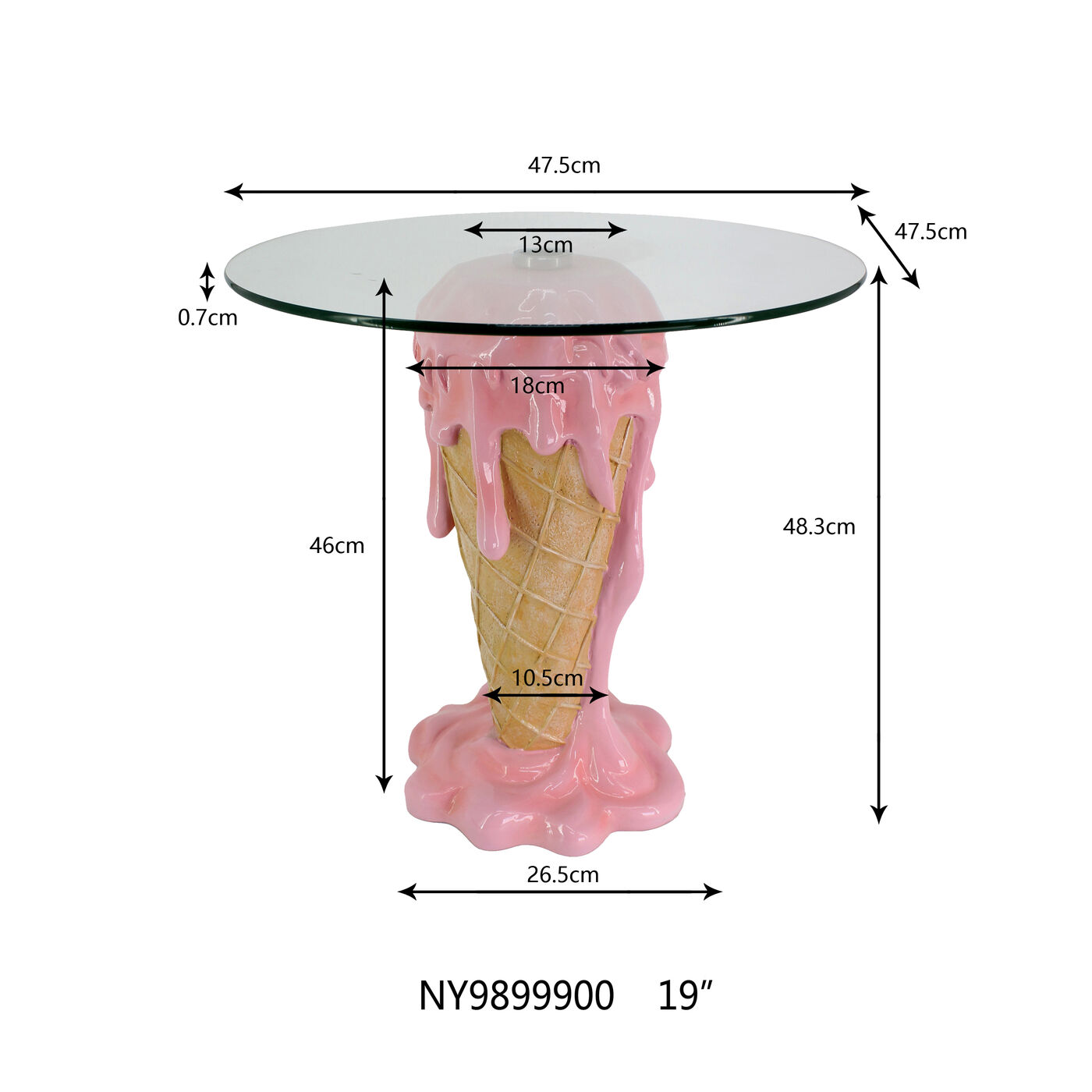 Приставной стол Ice Cream Ø45cm KARE 88052