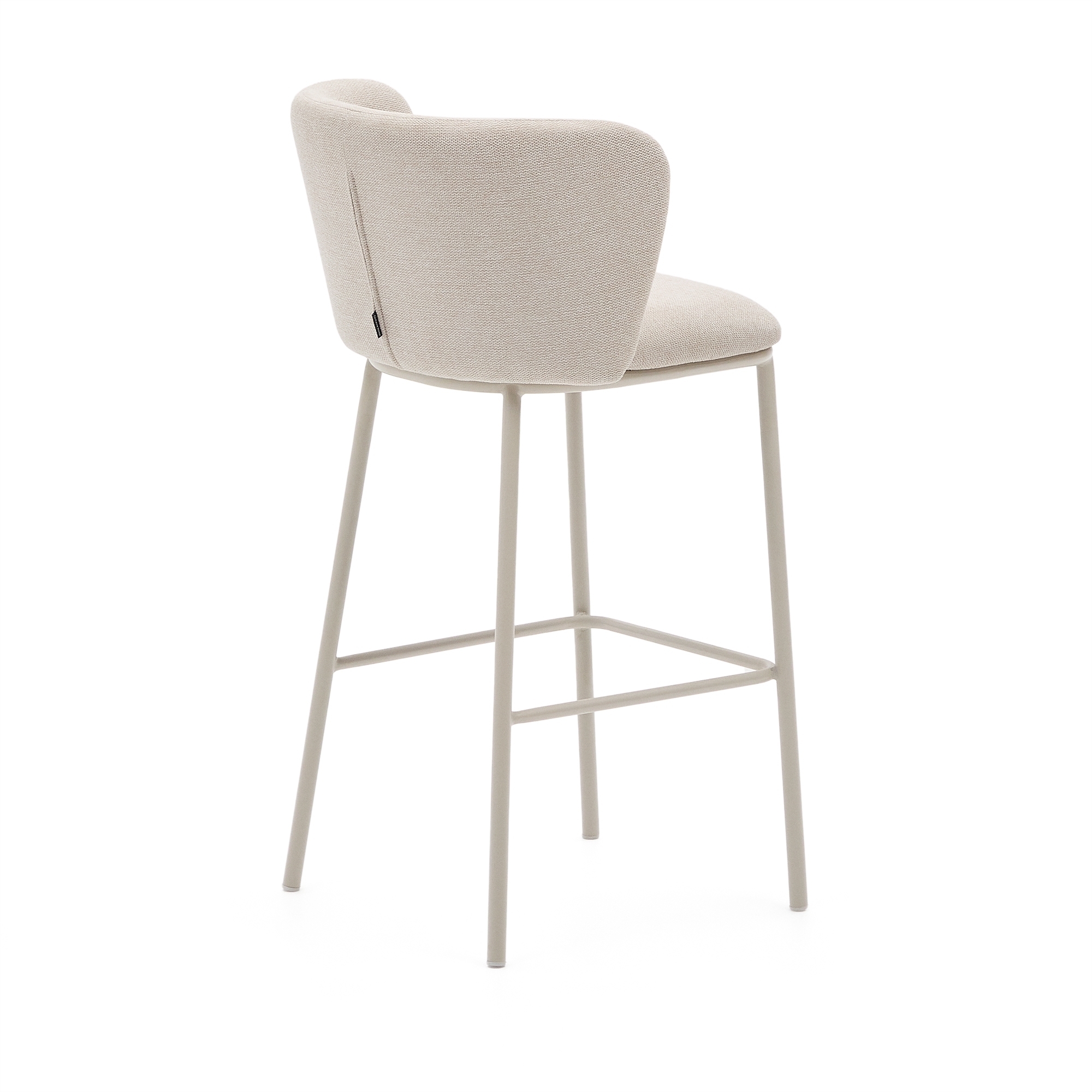 Барный стул Ciselia из бежевого шенилла и бежевой стали, 75 см La Forma (ex Julia Grup)