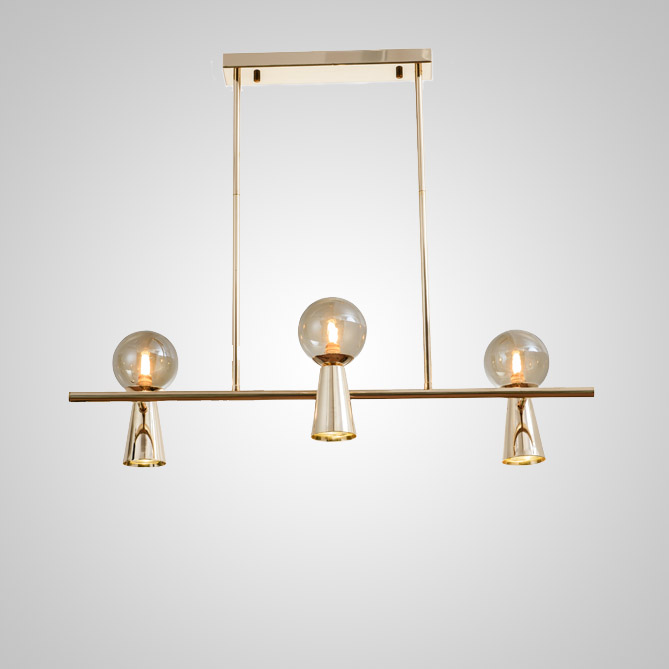 Потолочный светильник ABELINA LONG L6 Gold Amber by ImperiumLoft