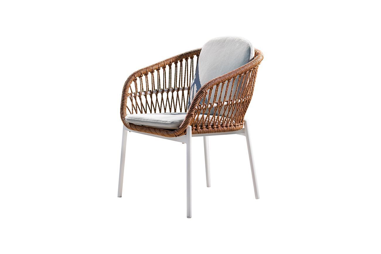 Кресло уличное "Бари" белое Garda Decor 39AR-KRES-419