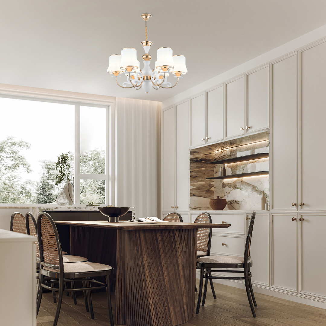 Люстра подвесная с плафонами 301097/6 Wh/Gd Arte Milano