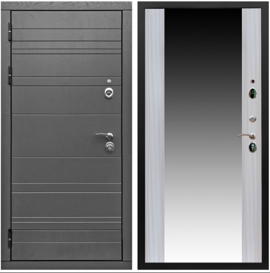 Дверь входная Graf Роял Вуд МДФ 10 мм Роял Вуд графит / МДФ 16 мм СБ-16 Сандал белый