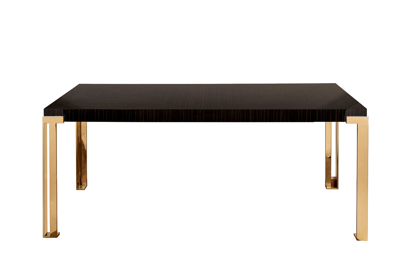 Стол обеденный Golden Prism коричневый/золото Garda Decor 84HB-DT319T