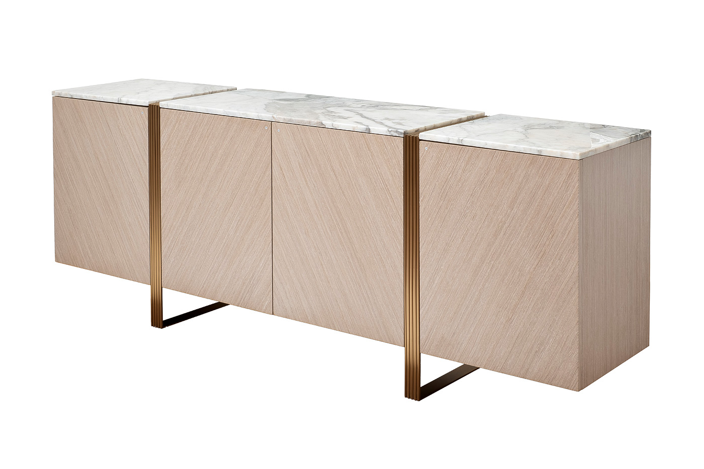 Комод светлый шпон/мраморная столешница Garda Decor 58DB-03185