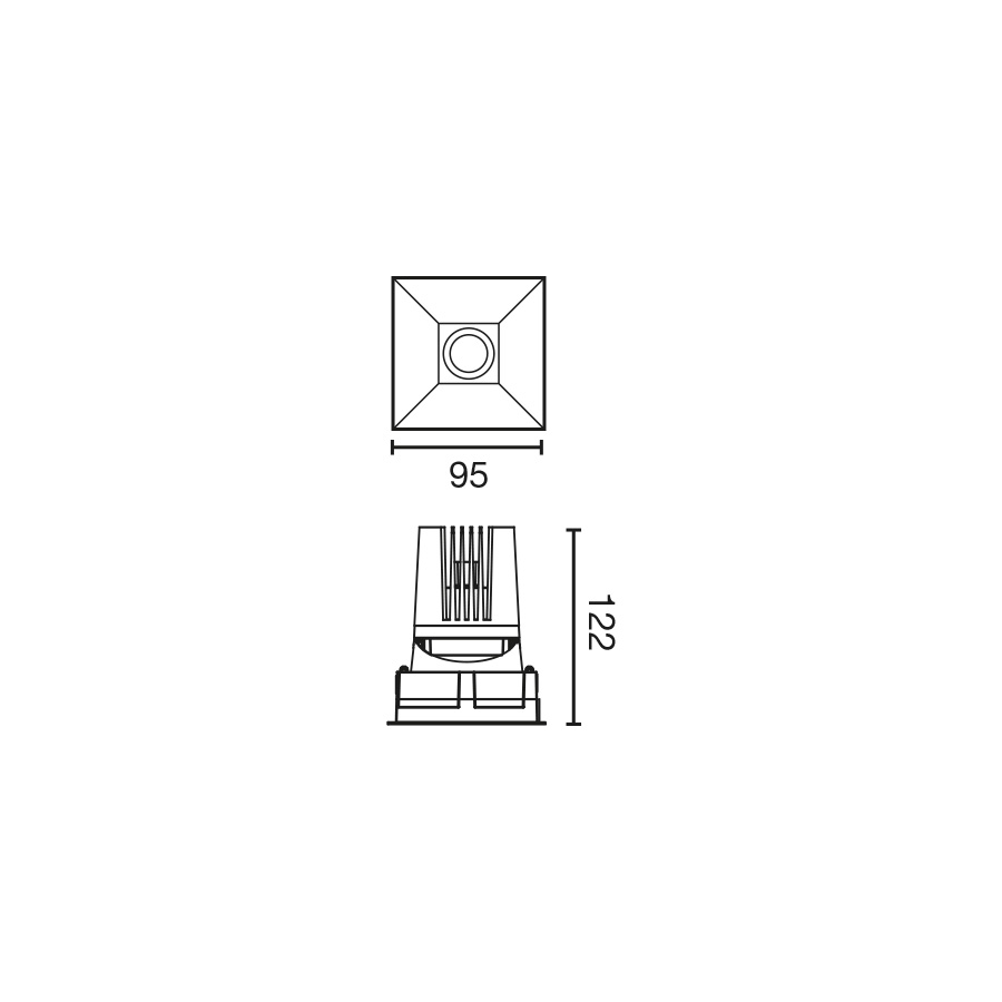 Встраиваемый светильник DEEP60 C белый 60° 2700K CRI90 SPREAD Faro