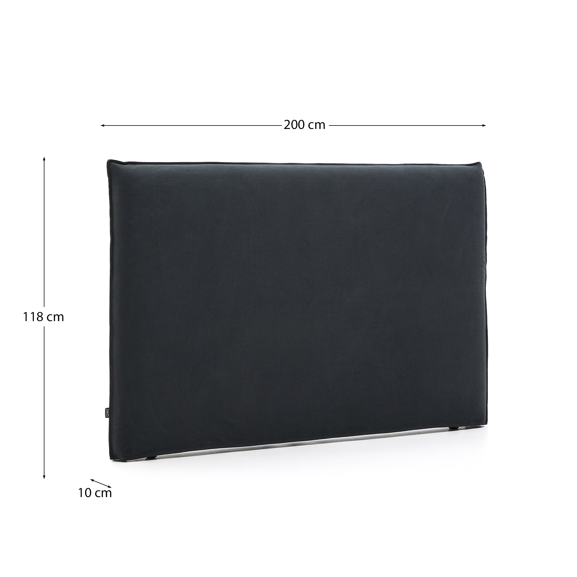 Изголовье кровати Jaira из льна и хлопка антрацитового цвета со съемным чехлом для кровати 180 см La Forma (ex Julia Grup)