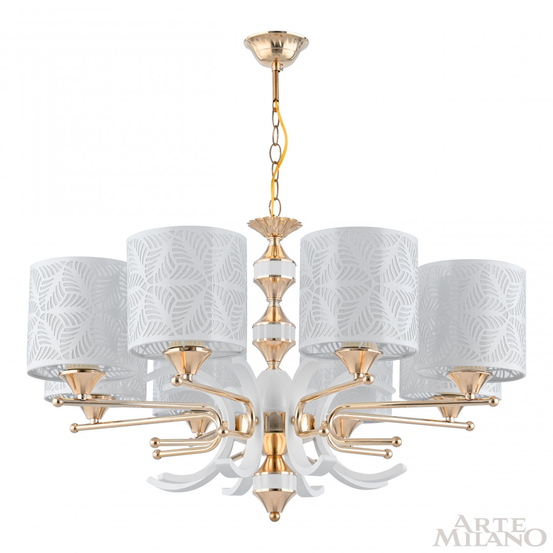 Люстра подвесная с плафонами 302097/8 Wh/Gd Arte Milano