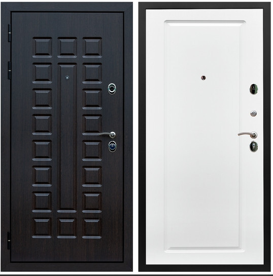 Дверь входная Graf Люксор 3К Шагрень черная / МДФ 16 мм ФЛ-119 Ясень белый