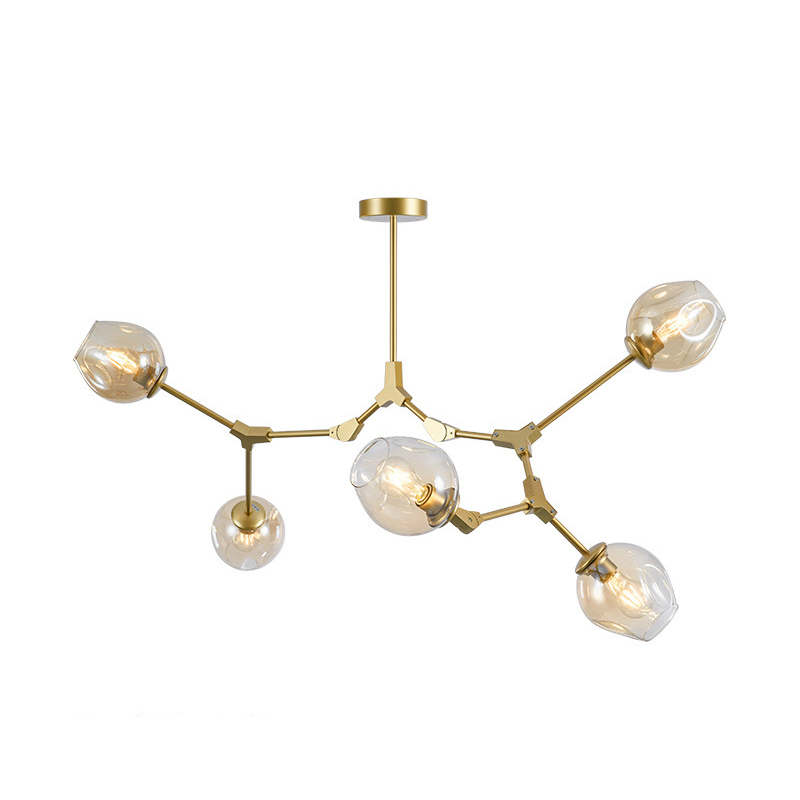 Люстра Адель Branching Bubble Chandelier L5 Brass Amber by ImperiumLoft
