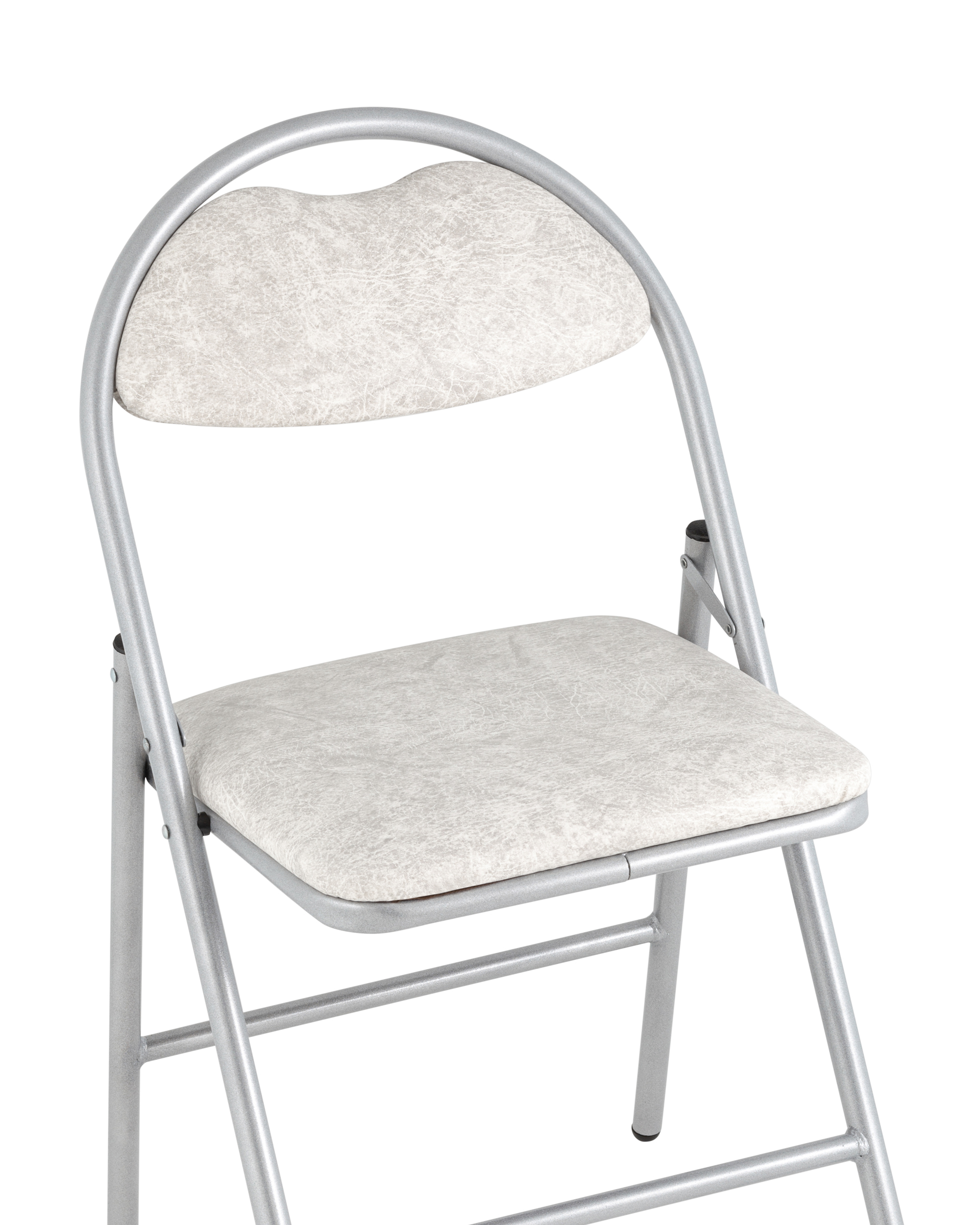 Стул складной Hagen экокожа белый мрамор каркас металлик Stool Group