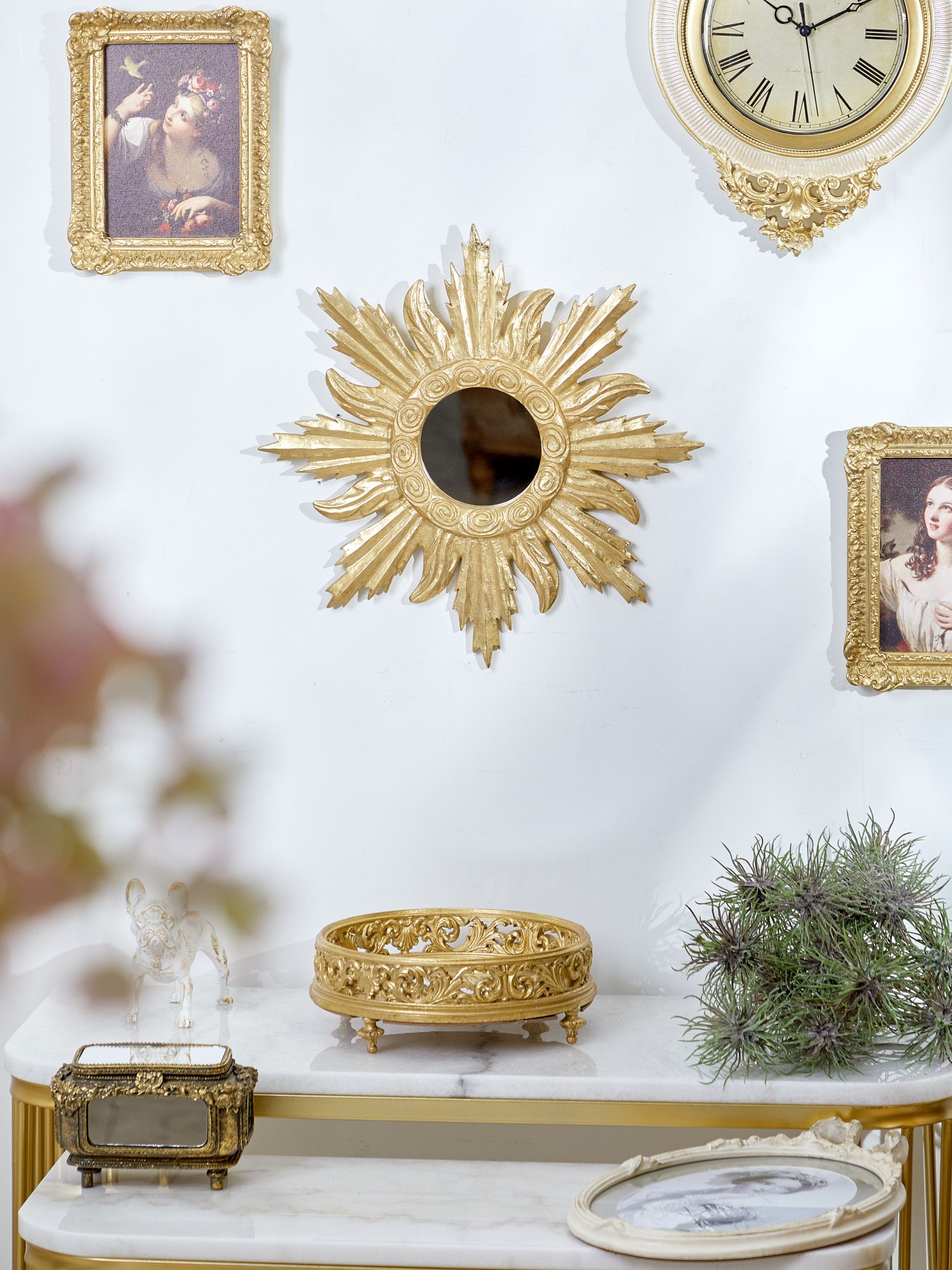 Зеркало настенное Солнце, под старину Glasar 28-346