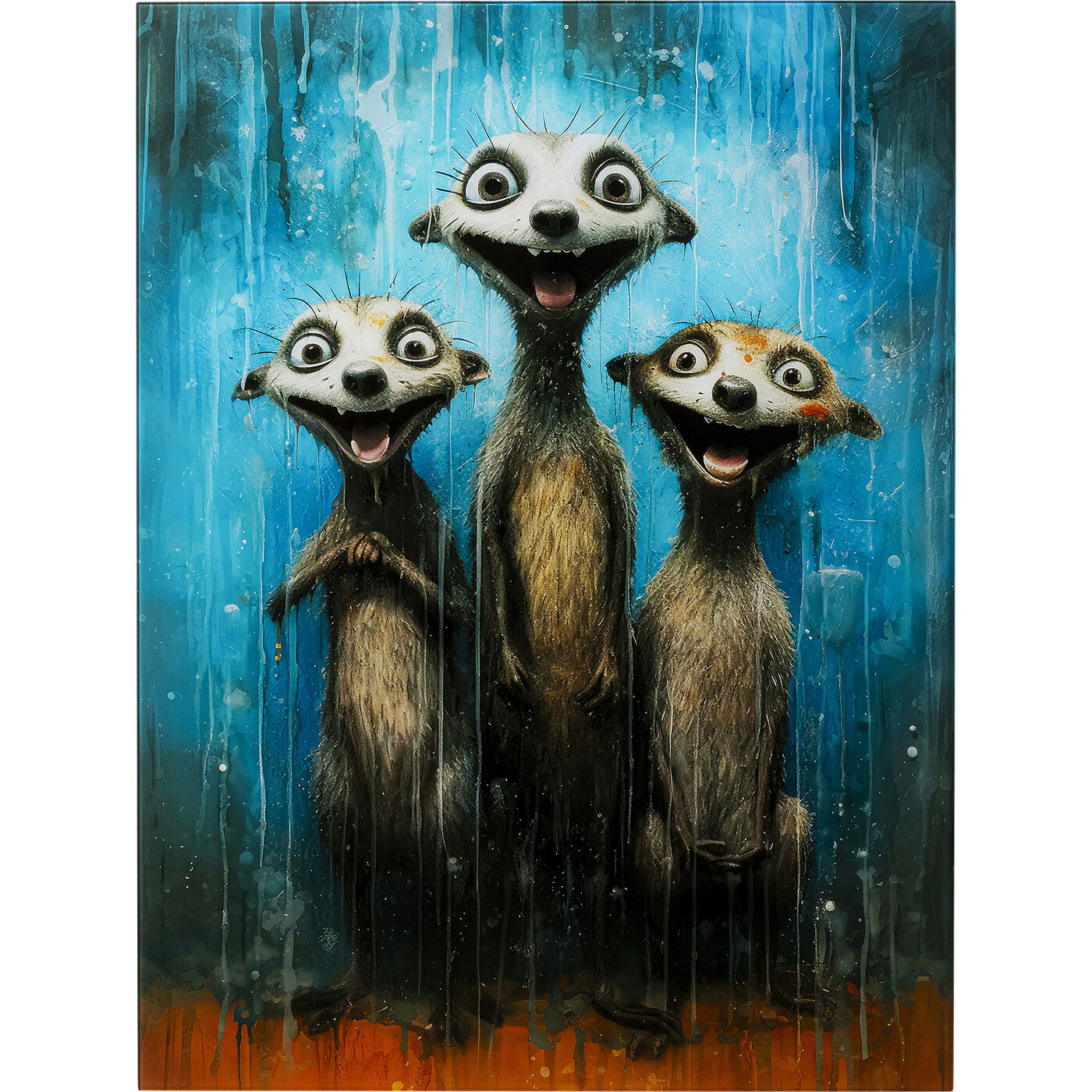 Картина стеклянная Singing Meerkats 60x80 см KARE 56281