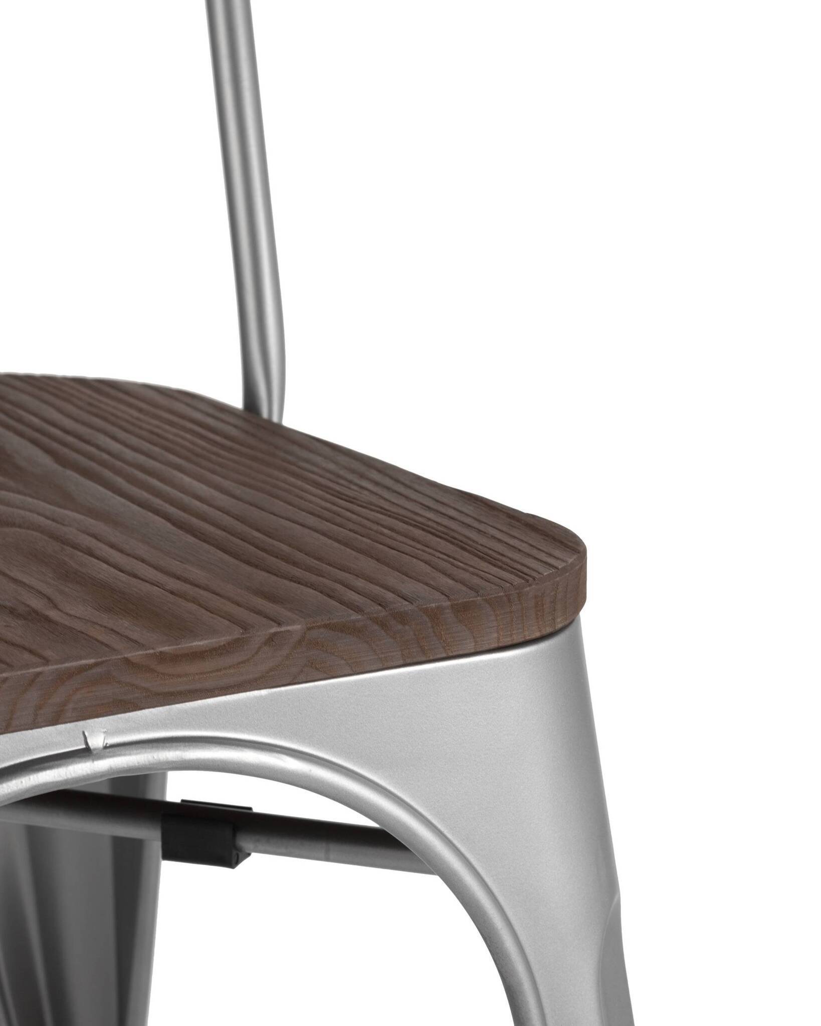 Стул TOLIX WOOD серебристый матовый Stool Group