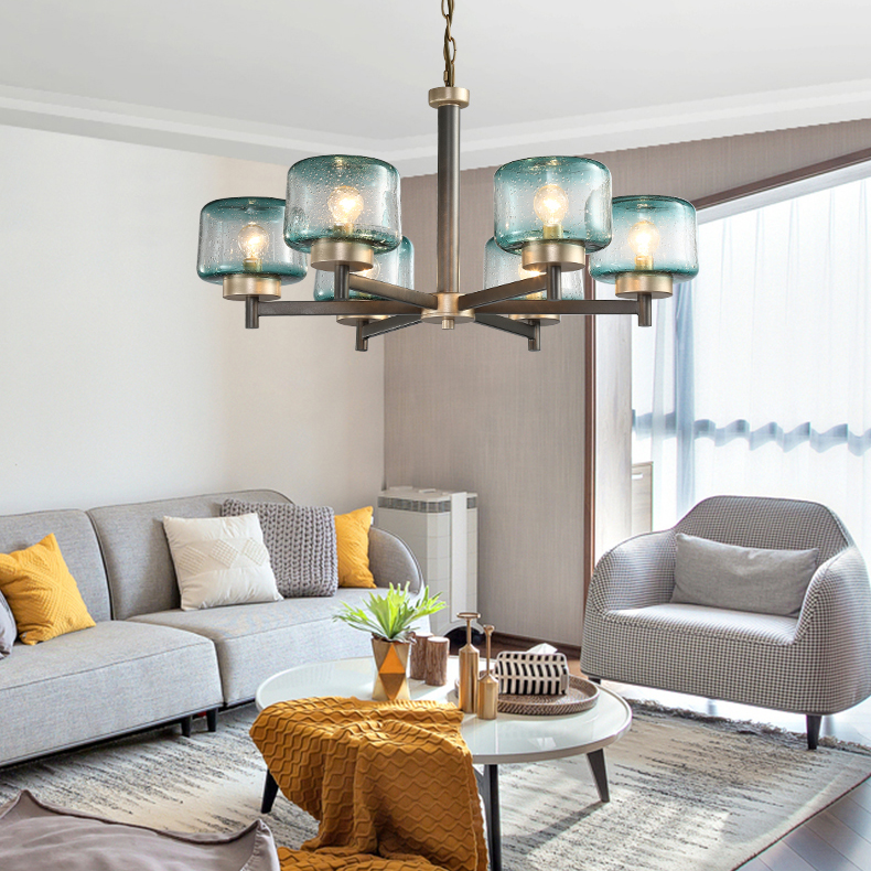 Подвесная люстра POT D70 5 lamps Blue by ImperiumLoft