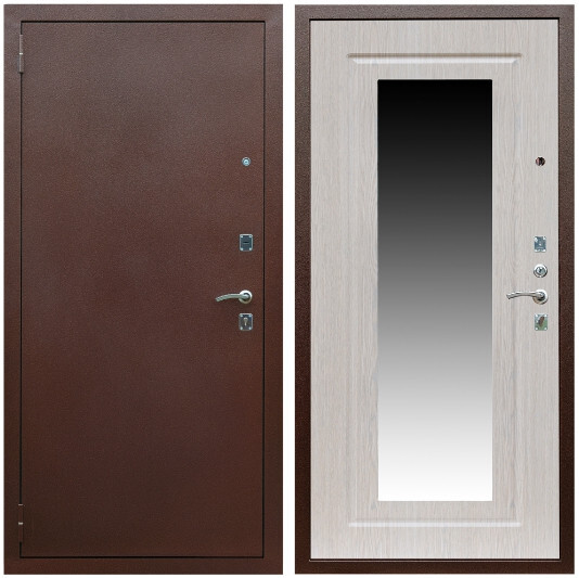 Дверь входная Graf Эконом Антик медь / МДФ 16 мм ФЛЗ-120 Дуб белёный