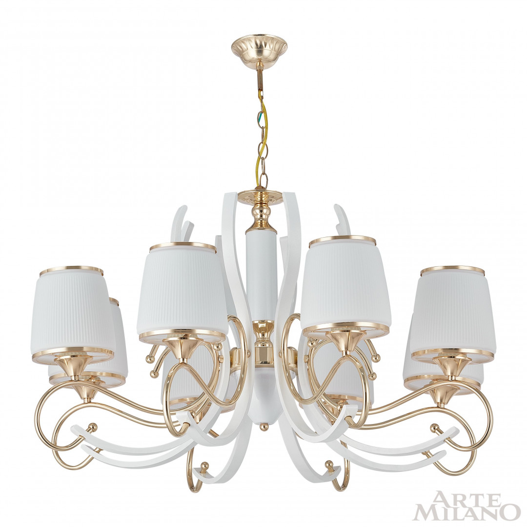 Люстра подвесная с плафонами 303857/8 Wh/Gd Arte Milano
