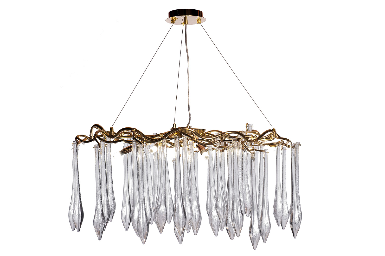 Люстра круглая Капли d.80*h.50, золото Garda Decor 86-80358