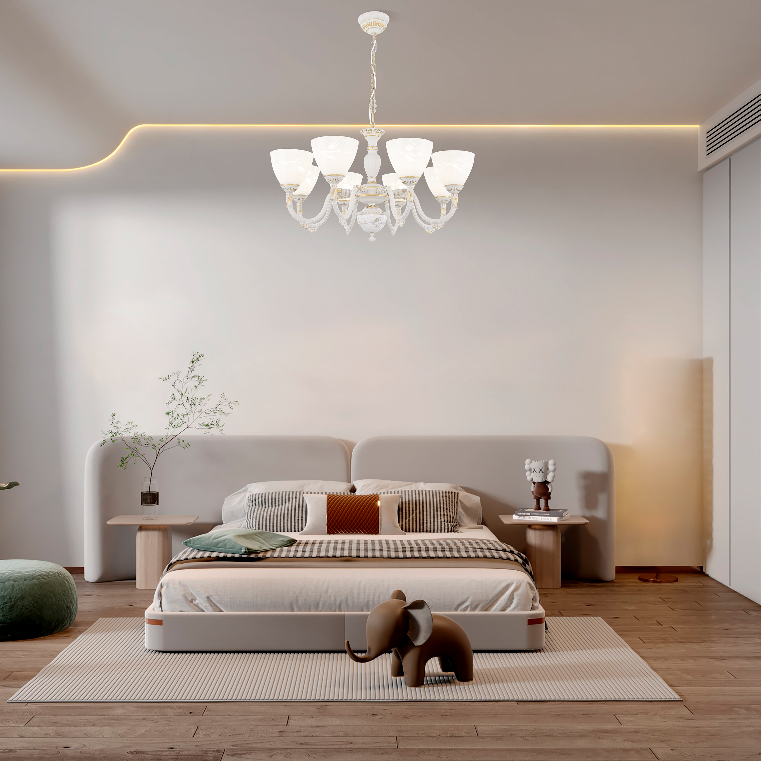 Люстра с плафонами 347837/8 WT+G Arte Milano