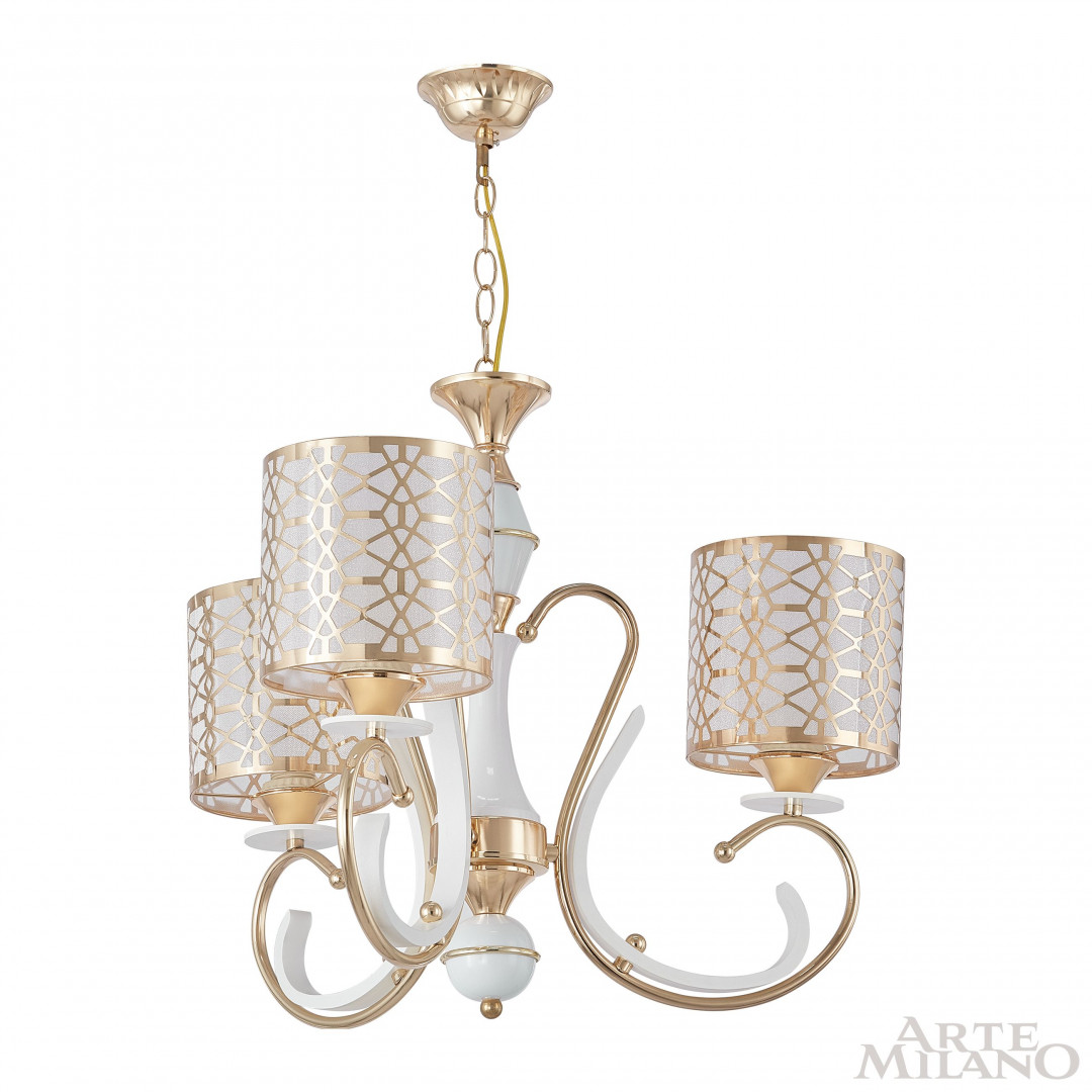 Люстра подвесная с плафонами 301237/3 Wh/Gd Arte Milano