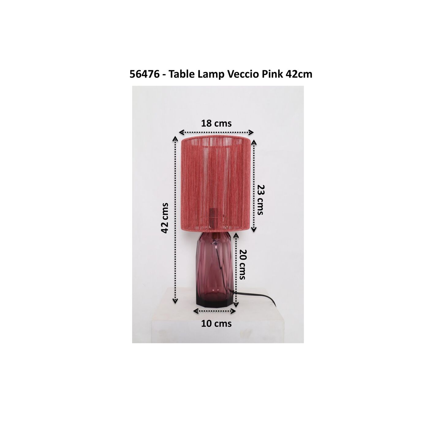 Светильник настольный Veccio Pink 42cm KARE 56476