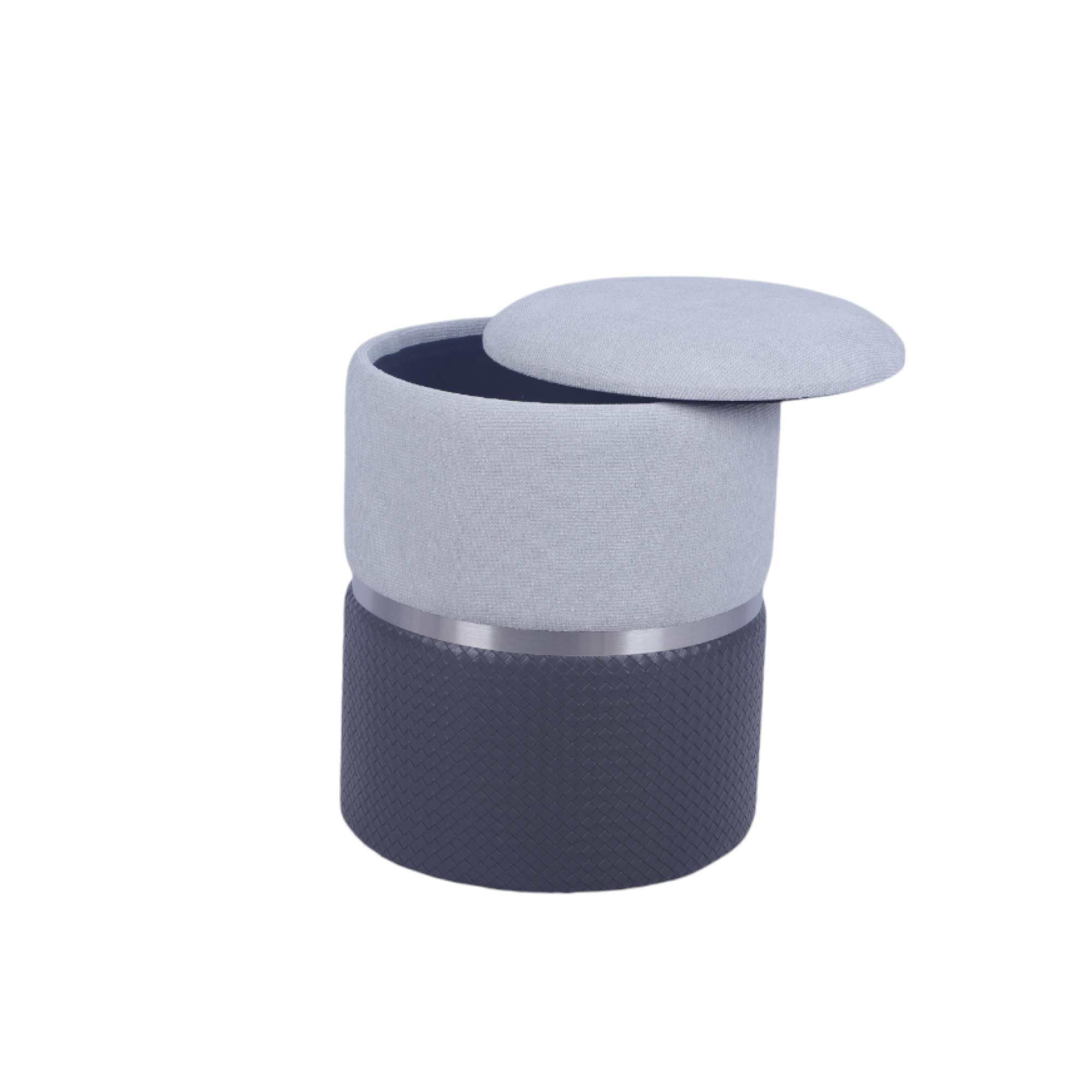 Пуф Кэрри с ящиком серебро шенилл серо-черный Stool Group