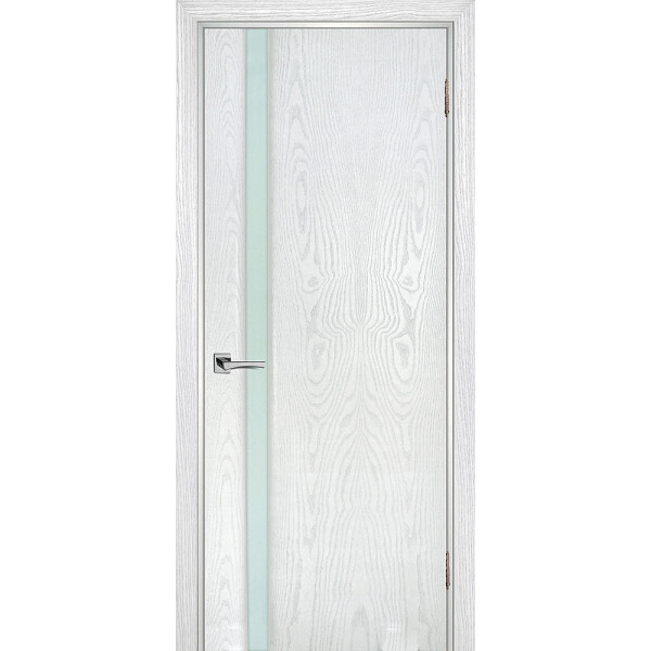 Межкомнатная дверь Graf Страто 01 Молочный триплекс Ясень айсберг (2000 х 800)