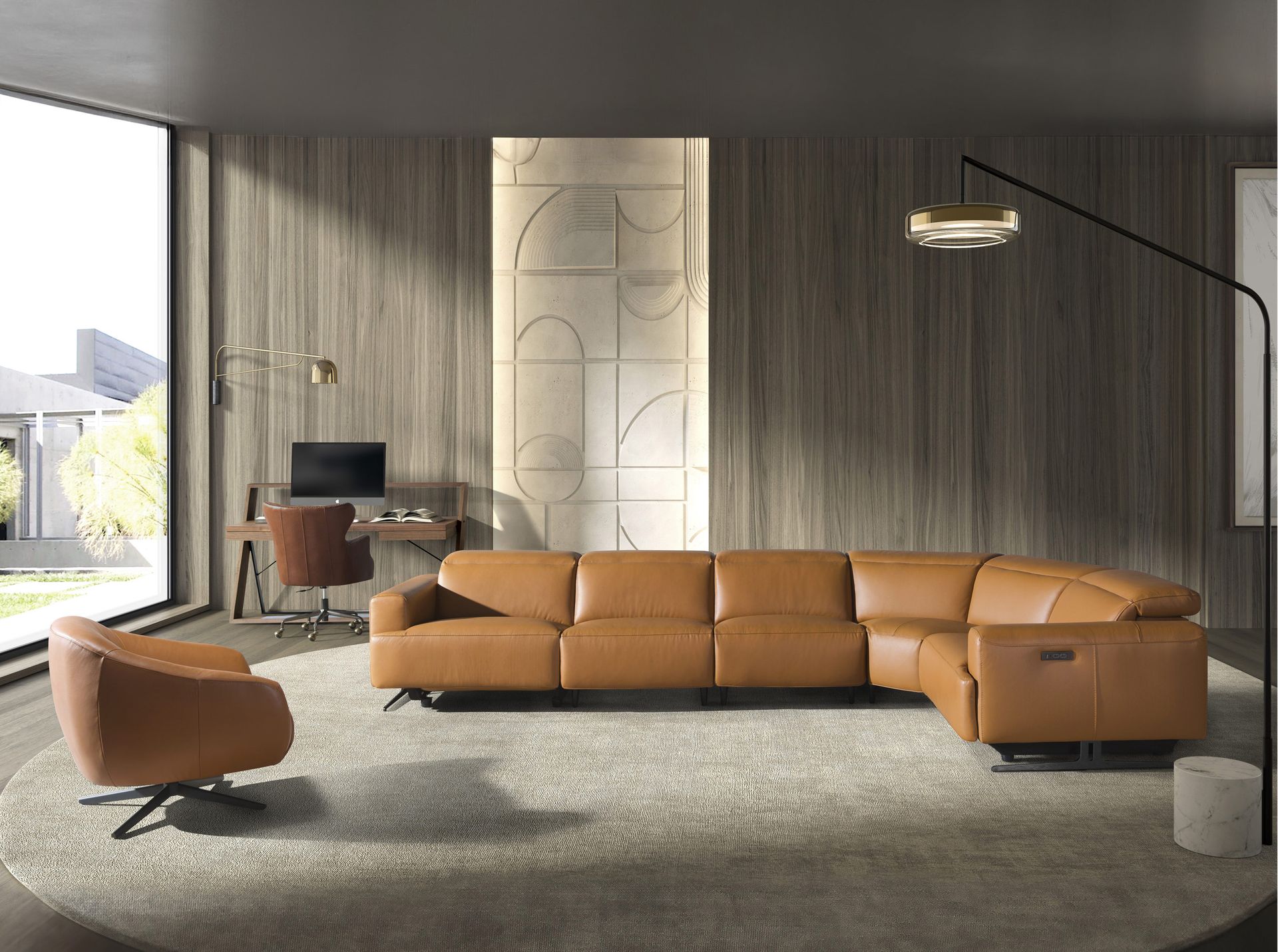 Письменный стол MQ1903DK /3216 из орехового дерева и черной стали Angel Cerda