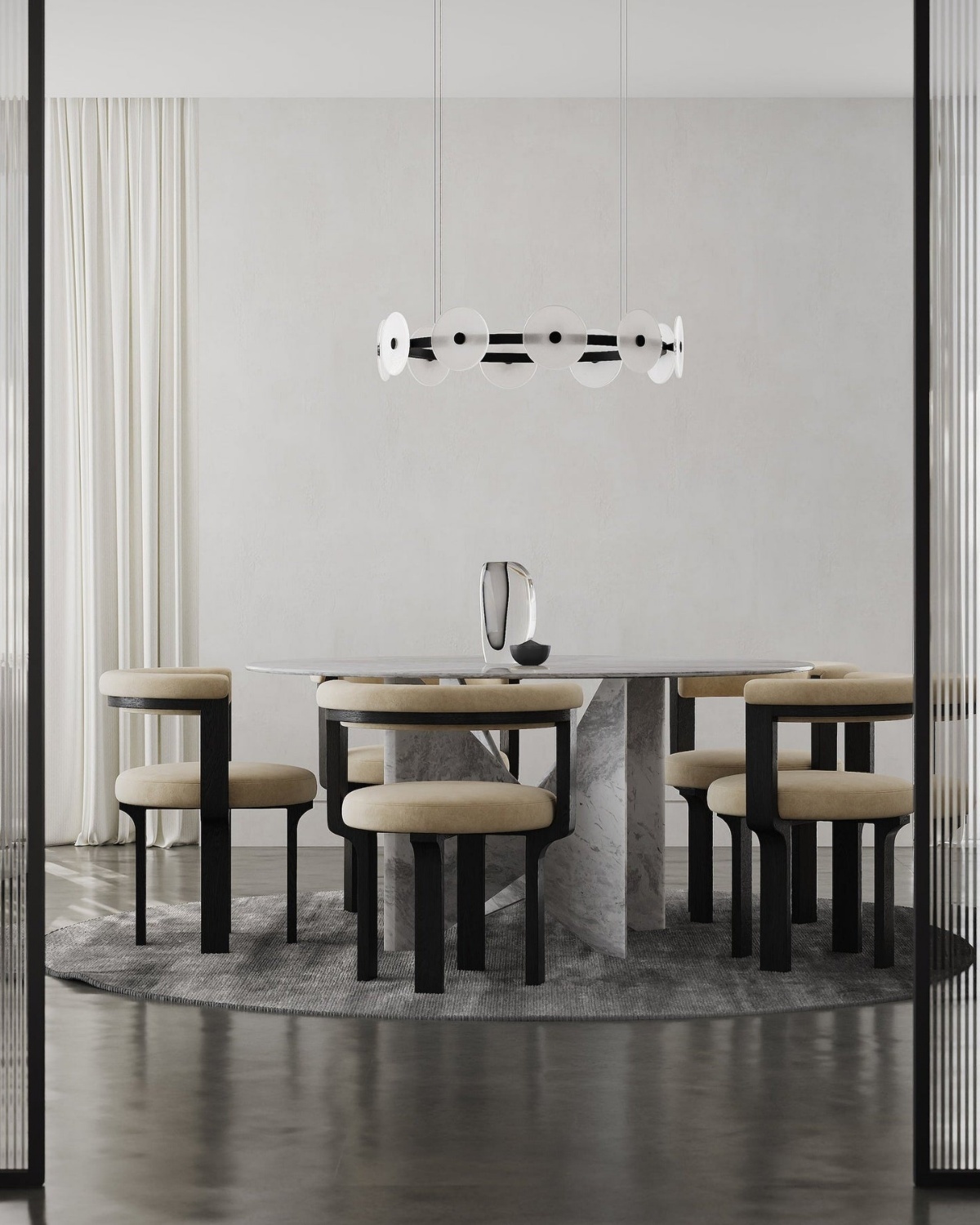 Черная круглая люстра Милфорд Louvre Home LCH460325XNP