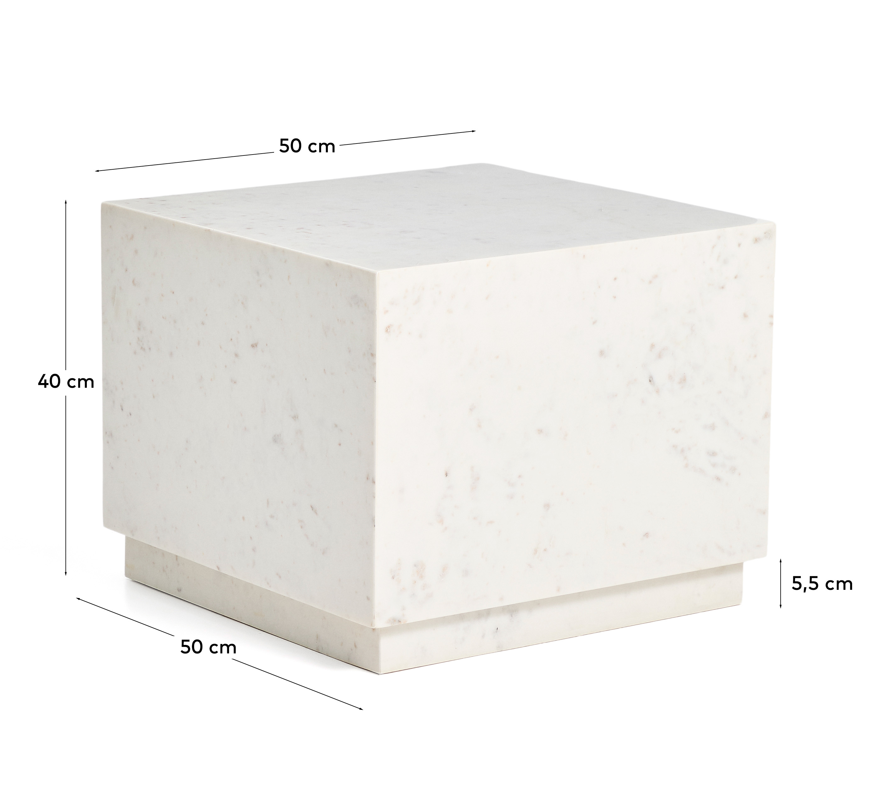 Журнальный столик Sorein из белого мрамора 50 x 50 см La Forma 451195