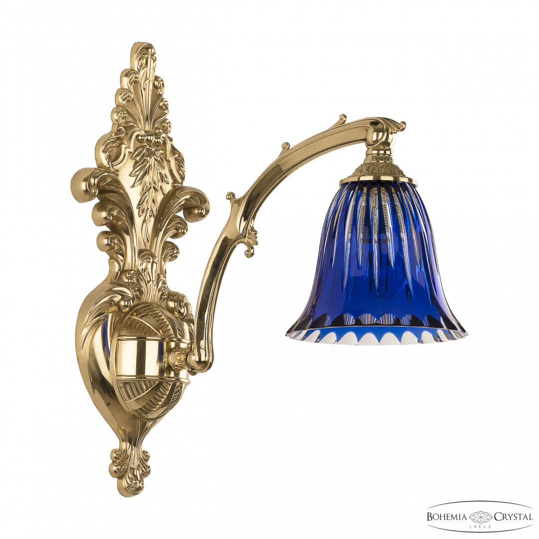 Бра бронзовые с хрусталём 7211B15/1/210 G P2 D Clear-Blue/H-1K