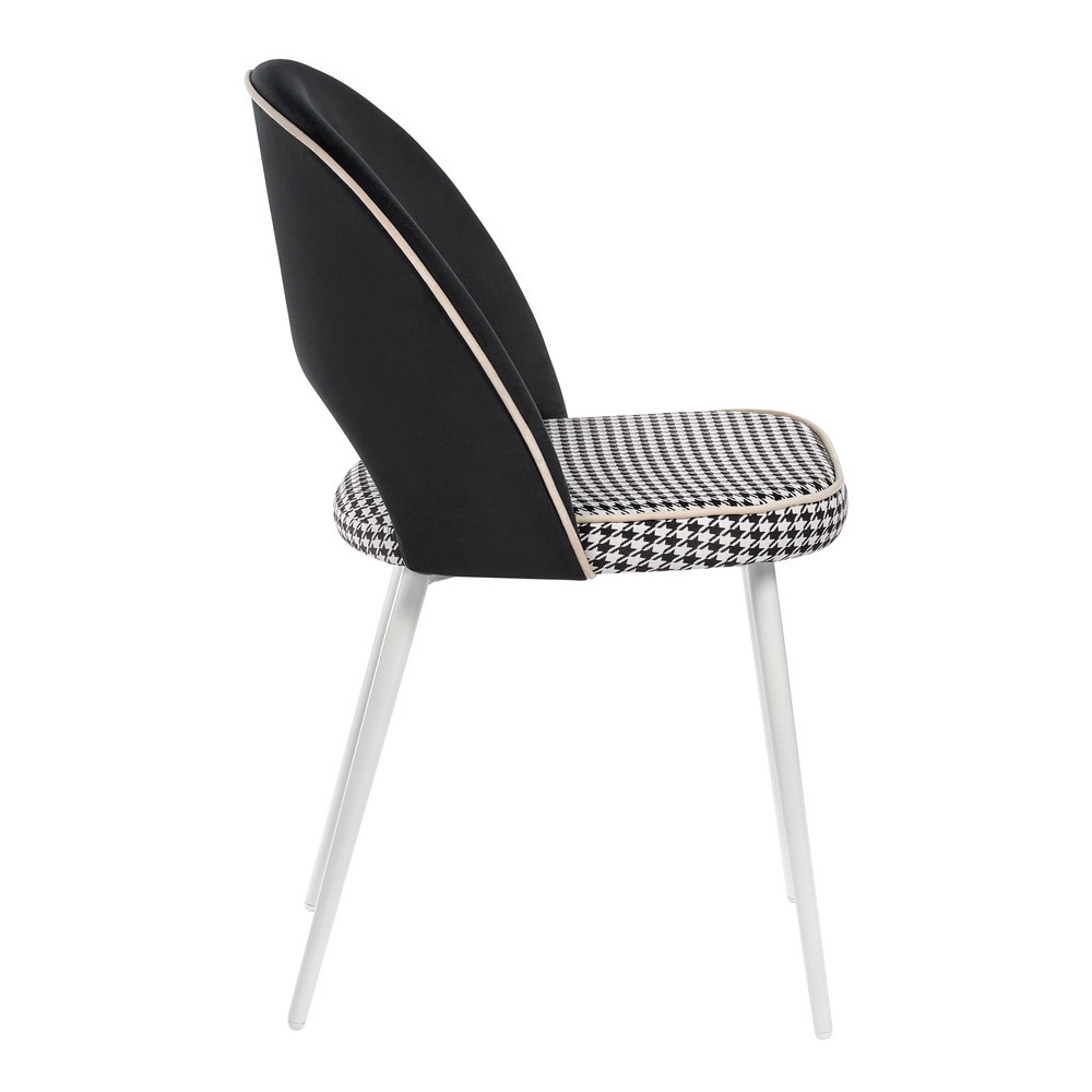 Стул Leo чёрный с жаккардом, с белыми ножками Bradex Home RF 0266