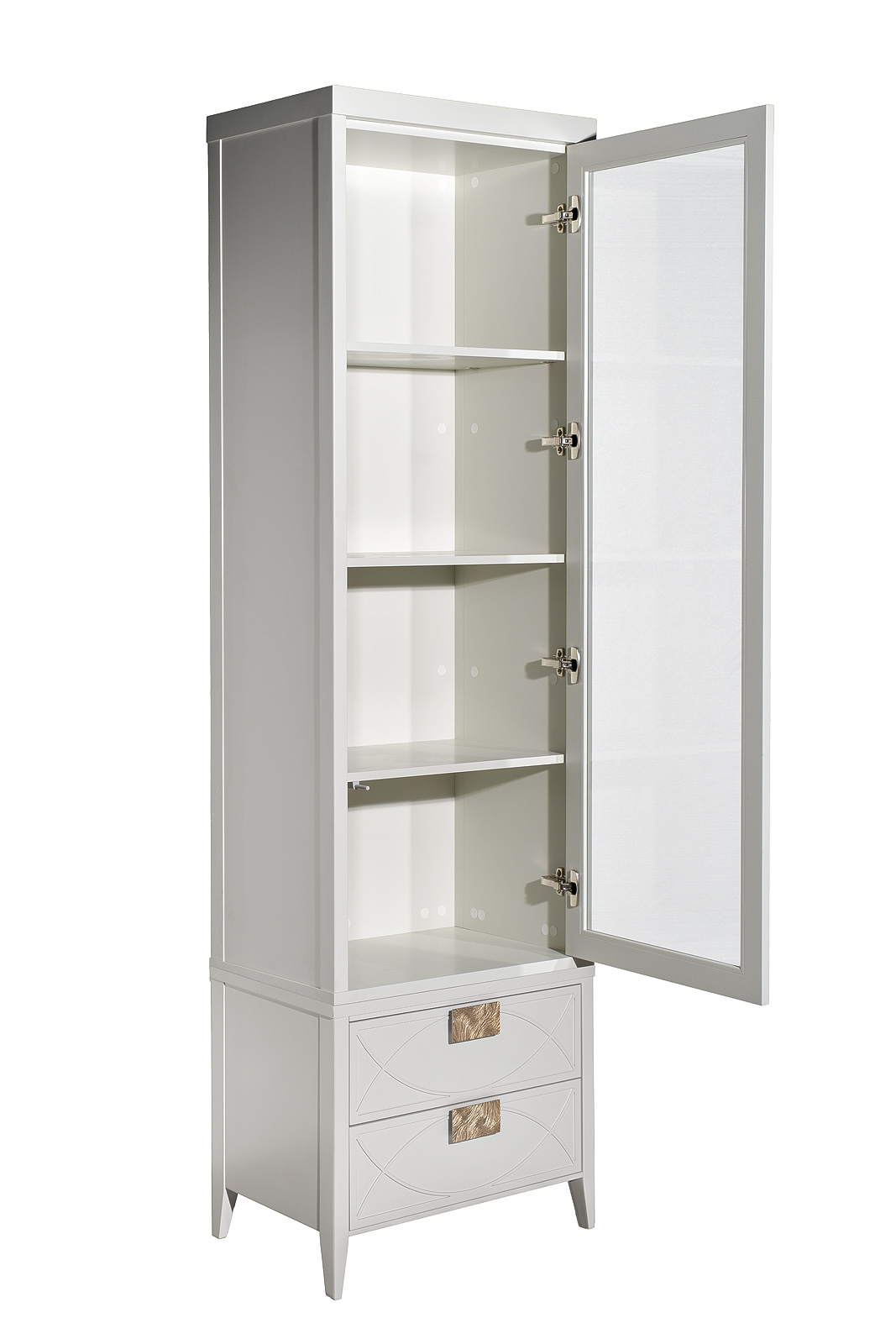 Шкаф-витрина 1 стеклянный фасад с тумбой прикроватной с 2-мя ящиками Garda Decor 151SV-000021