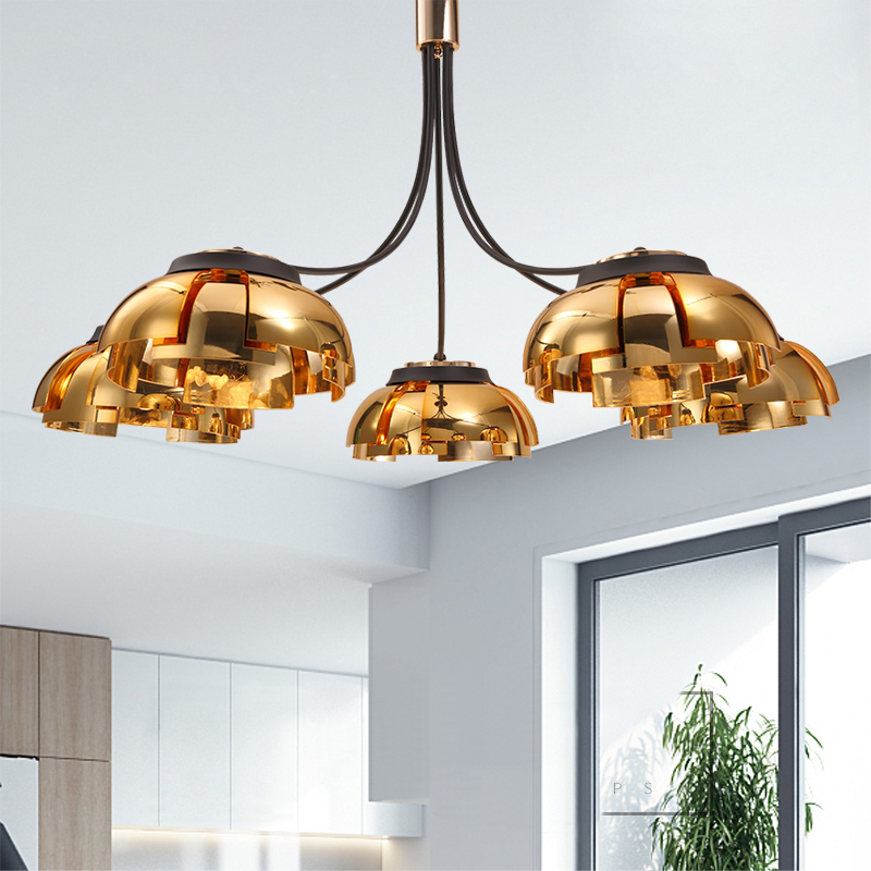 Люстра на штанге GRADE D105 3 lamps Gold by ImperiumLoft