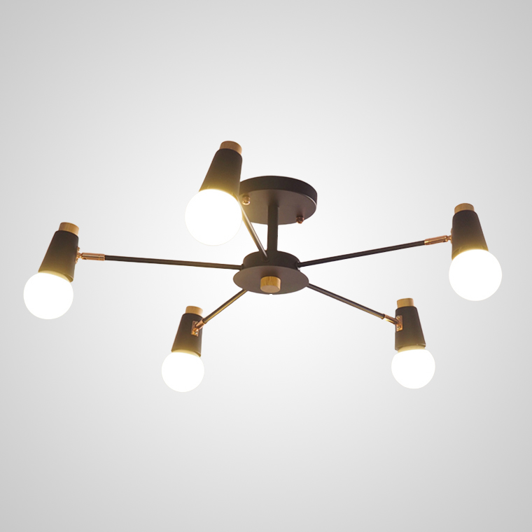 Потолочная люстра ROTARY L8 Black by ImperiumLoft