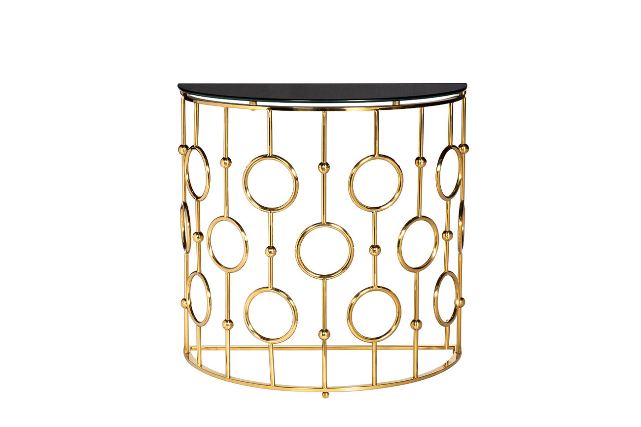 Консоль черное стекло/золото Garda Decor GY-CST8040GOLD