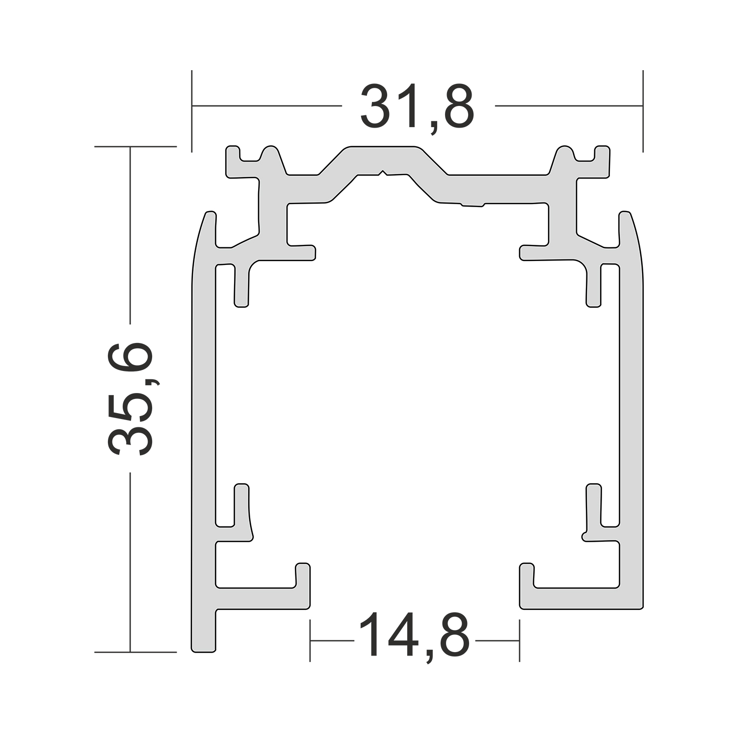 Трехфазный трек (накладной) Ledron АВД-5102 Black