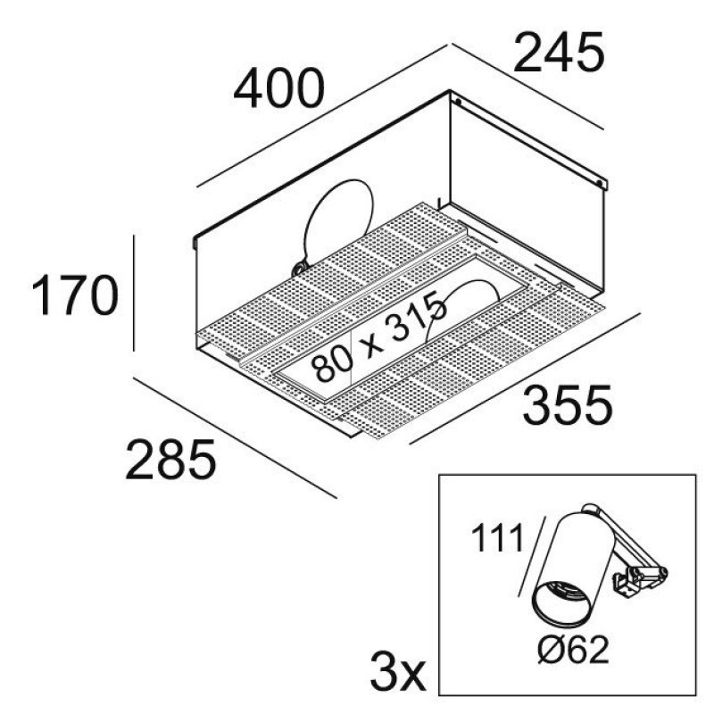 Встраиваемый потолочный светильник Delta Light SPLITBOX 3 + 3 x SPLITBOX SPY