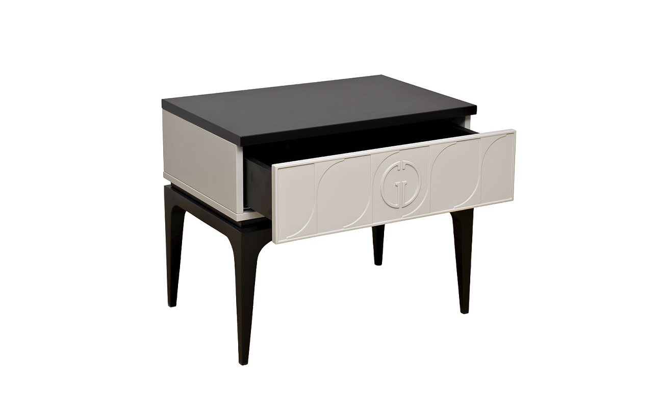 Тумбочка прикроватная Spinola черно-серая Garda Decor GD-00002