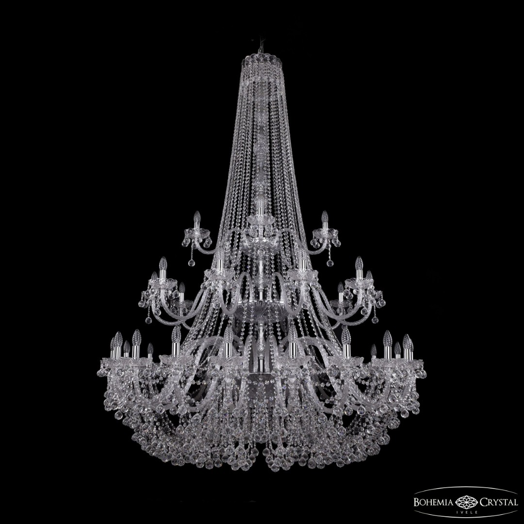 Люстра хрустальная 1409/20+10+5/530/h-203/3d Ni