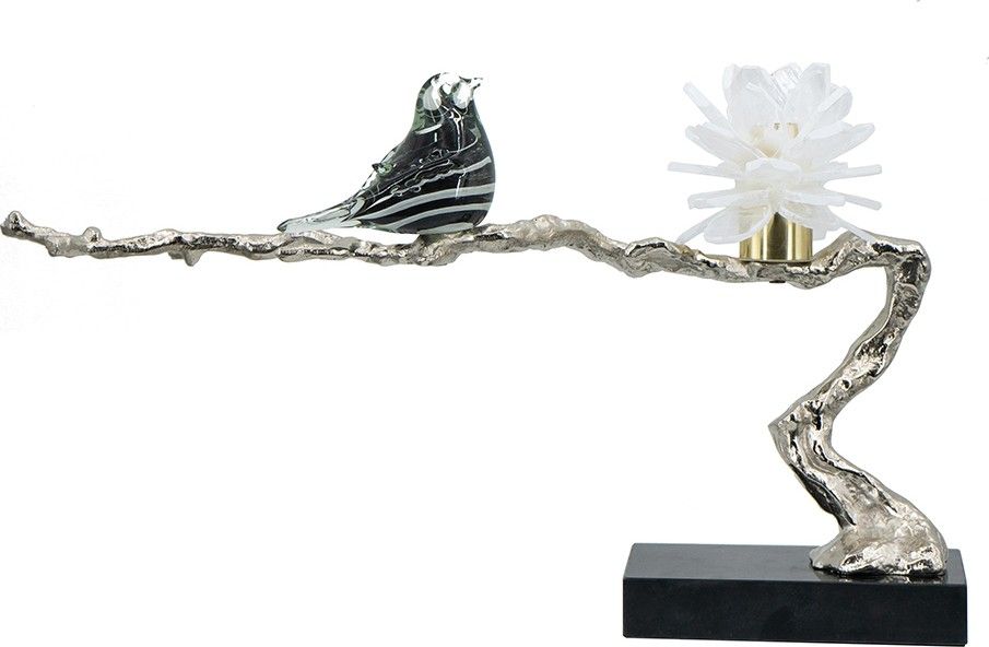 Декор с подсвечником Птичка на ветке Glasar 77737-DS