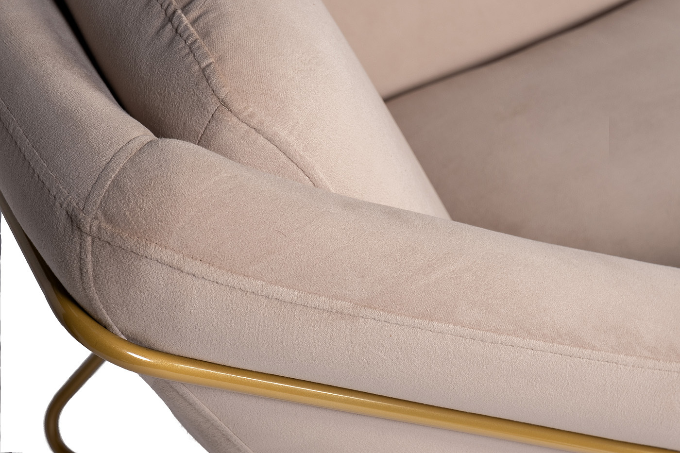 Кресло велюровое бежевое/матовое золото Garda Decor 101MR-AR2976KRES-BEG/ZOL