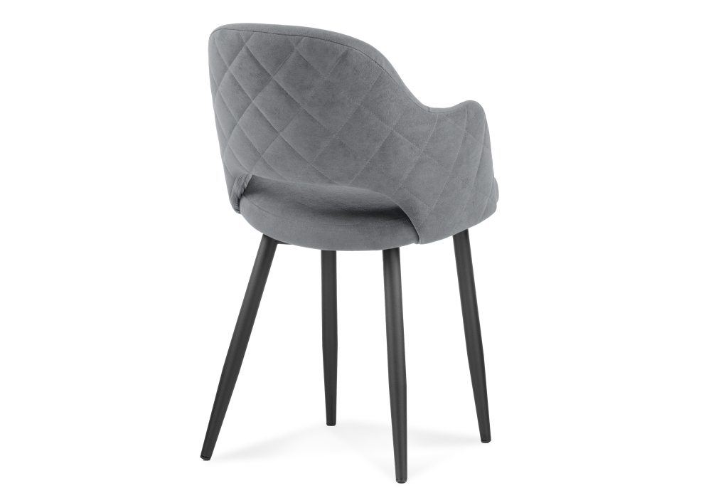Стул Woodville Гутрид прошивка ромбы сзади серый / черный 502726