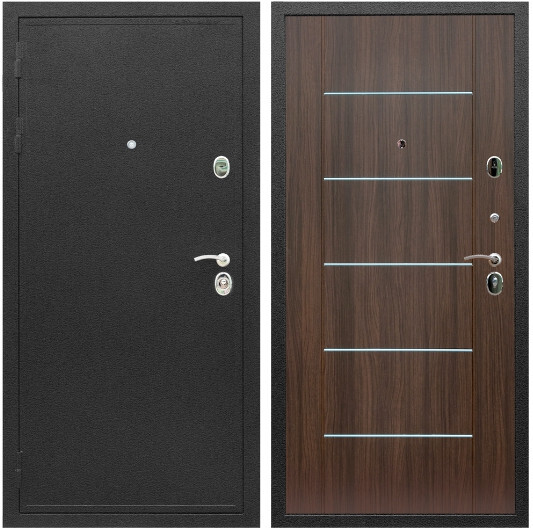 Дверь входная Graf Престиж Черный шелк / МДФ 6 мм В-03 молдинг Эковенге